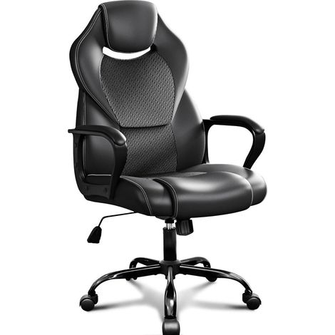 Gaming Bürostuhl Chefsessel 150kg ergonomisch PU Schwarz (1/5)