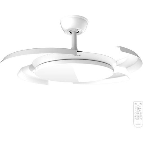 Cecotec Ventilador de Techo con Luz con Aspas Retráctiles EnergySilence Aero 4500 Puzzle Invisible White. 30W, Motor DC