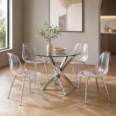 Sedia trasparente moderna in ABS e metallo OKMYHOME (1/5)