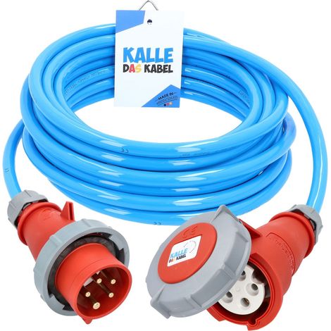 Kalle Verlängerungskabel CEE 400V 16A 2,5mm² Extreme Blau Aquasafe IP67 Phasenwender 25 Meter