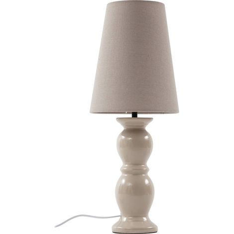 Lucande Lámpara de mesa 'Lyndorin' en Blanco Cerámica