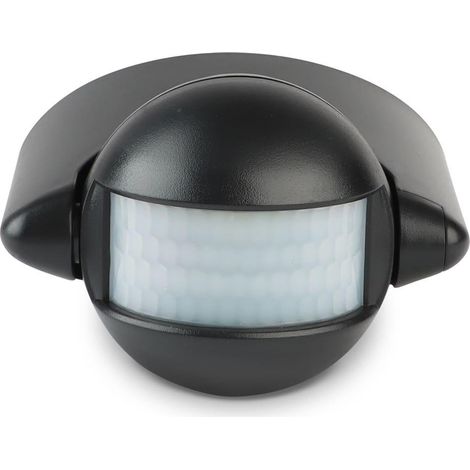 Bewegungssensor PIR 180° IP44 Reichweite bis 12m - Farbe: schwarz (1/4)