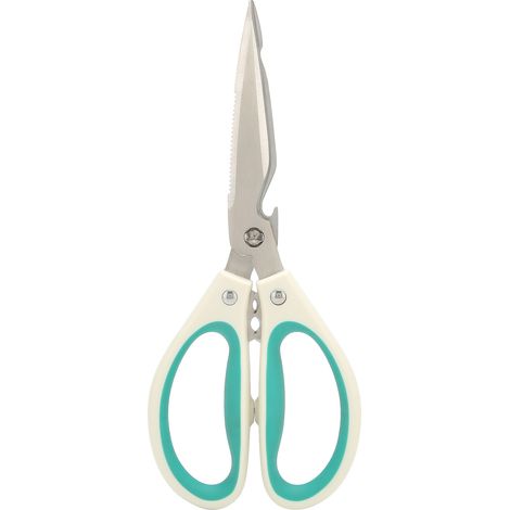 Ciseaux de cuisine robustes en acier avec poignée ergonomique TPR et double injection, pour usage domestique intensif. (1/5)