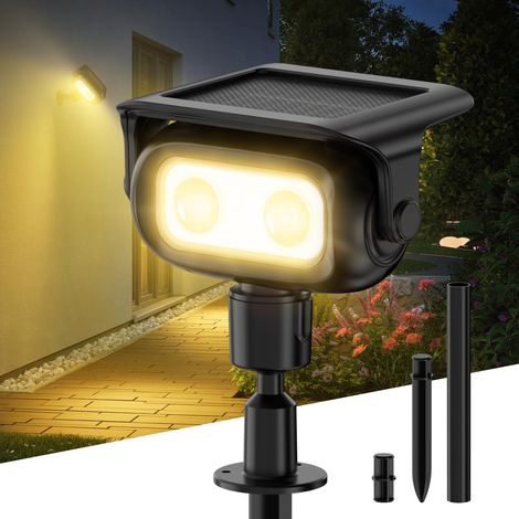 Lampe Solaire Exterieur Jardin, Réglable Spot Solaire Exterieur avec Detecteur de Mouvement 4 Modes (1/5)
