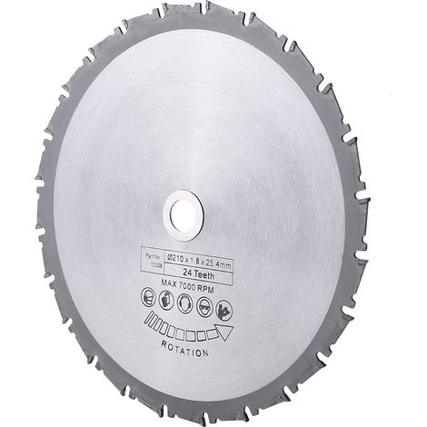 Hartmetall-Kreissägeblatt für Holzbearbeitung, TCT-Trennscheibe, 210 x 25,4 mm, 24 Zähne (1/5)