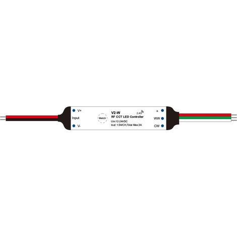 Mini Contrôleur Variateur Ruban LED CCT 12/24V DC Compatible avec Télécommande RF CCT (1/3)