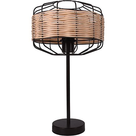 Lámpara de sobremesa SOLANGE 25d 1xE27 en Rattan (1/3)
