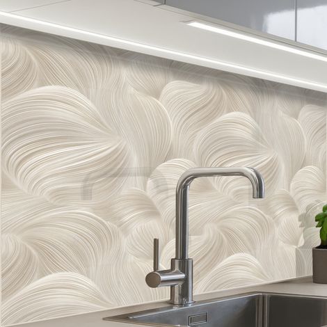REVETEMENT MURAL DE CUISINE, CRÉDENCE DE CUISINE Lines - Ventilateur - Beige 80x60 (1/5)