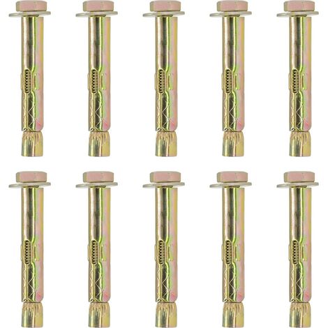 10 x boulons hexagonals pour montage mural en maçonnerie en béton (M6 x 50 mm) (1/4)
