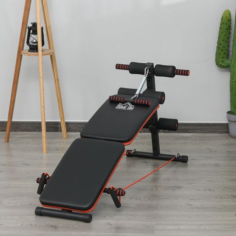 Banco de musculación ajustable y plegable 137x51x66 cm de acero negro – MEUBLIV (1/5)