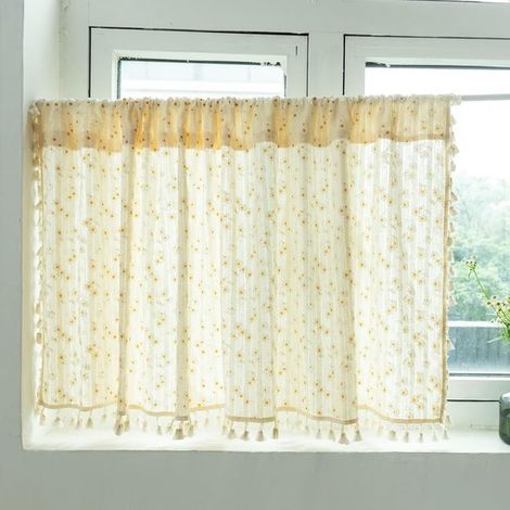 Rideaux - Coton - Conviennent pour les chambres, les placards, les caves ou les camping-cars - 140 cm de large x 100 cm de haut - Opaques - Courts (1/5)