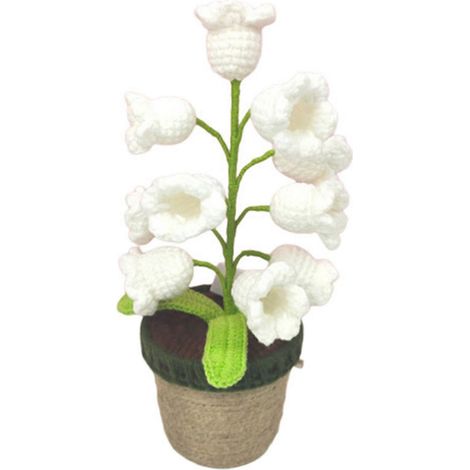 Lampe de chevet Shimmernest Lilyglow Flowers, motif muguet vintage, fleur artificielle au crochet avec dix petites lumières pour la décoration intérieure (1/5)