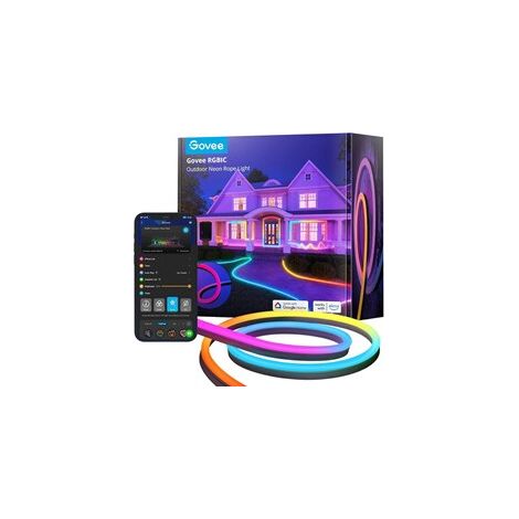Govee RGBIC bandeau néon multicolore 10 mètres extérieur (1/5)