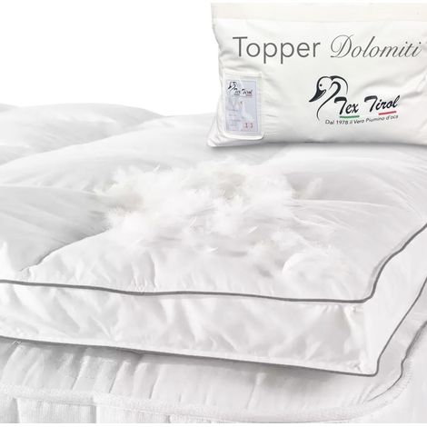 TOPPER per Materasso in PIUMINO Oca TEX TIROL © DOLOMITI 50% Piumino Oca / 50% Piuma Oca Matrimoniale cm. 170x200 (1/5)