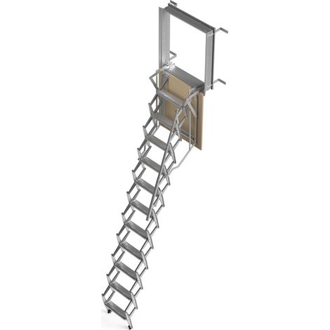 Misterstep – Escalier escamotable à mur 70 cm – Longueur 90 cm – Accès facile combles – Conçu pour espaces réduits (1/4)