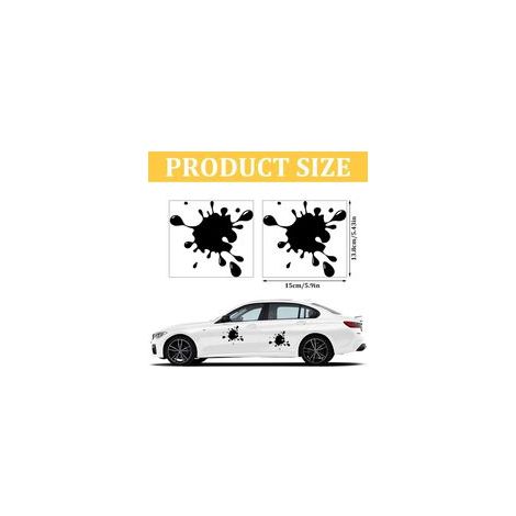 5 pièces Splash Spot autocollants 3D voiture autocollants drôle taches décalcomanies porte fenêtre verre pare-chocs arrière autocollants décoratifs (noir) (1/5)