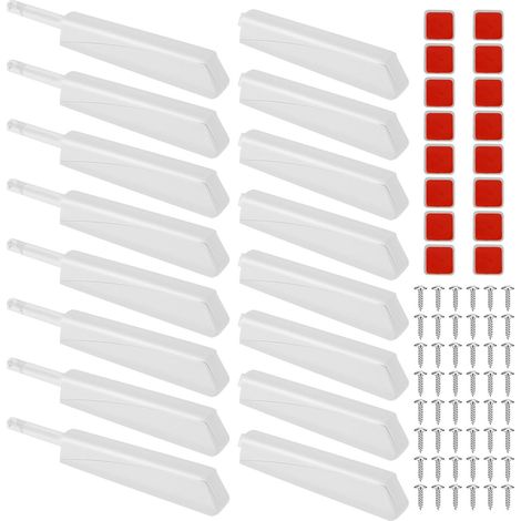 16 Stück Drucktüröffner Push To Open Aluminium Schranktür Dämpfer Softclose Türdämpfer Schrank Schnelles Popup Druckschnapper für Schränke Schubladen Kleiderschränke Frisiertische (Weiß) (1/5)