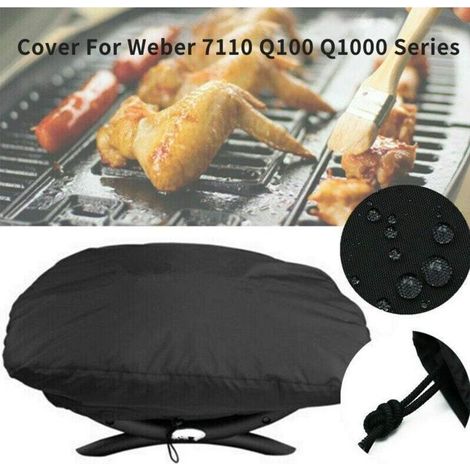 Housse de barbecue Weber 7110 Q1000 Series - Housse de protection anti-poussière et imperméable - Coupe-vent, résistante aux UV et aux déchirures - 67,1 x 44 x 32 cm Accessoire pour grillage (1/3)