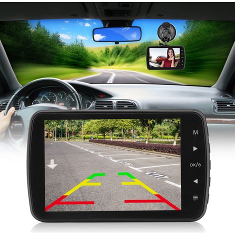 Caméra embarquée DVR 3,5 pouces LCD 1080p avec double caméra grand angle 170° et vision nocturne nette. (1/5)