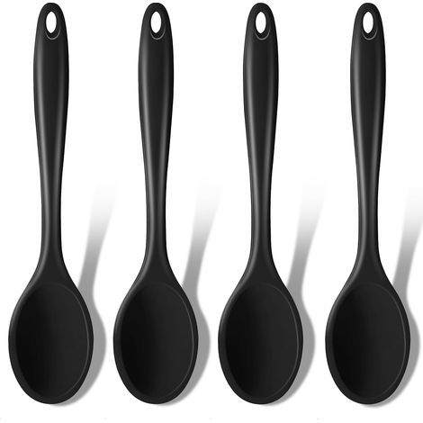Cuillère En Silicone - 20,5 Cm - Résistant À La Chaleur Jusqu'à 220 °C - Pour Cuisine Et Service - Lot De 4 (1/5)