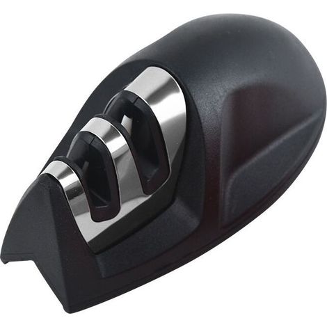 Aiguiseur de Cuisine Professionnel 2 en 1 Manuel Aiguiseur pour Couteaux en Acier Inoxydable et céramique de Toutes Tailles,Base Antidérapante Noir, 1pcs,Fonepro (1/5)