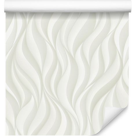 Papel pintado abstracto con diseño de ondas en 3D para salón y dormitorio, 50x1000 cm. (1/5)