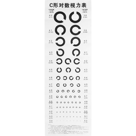 Tableau d'examen visuel mural de type C (1 pièce) pour hôpital-75x25cm-White (1/4)