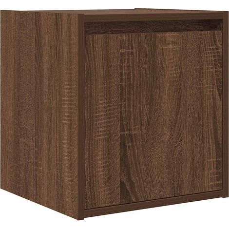 Maison Exclusive - Mesilla de noche de pared roble marrón 38x34x4 (1/5)