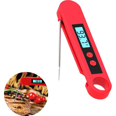 Thermomètre numérique pour barbecue à sonde pliante 2 pièces (1/5)