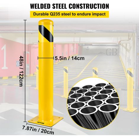 Bollard de Sécurité 122x14 cm 2PCs Borne de Sécurité en Tuyau (1/5)