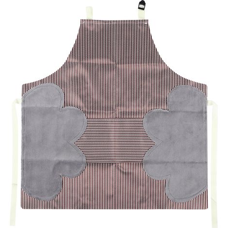 Tablier de cuisine en coton avec poche, réglable et imperméable, serviette éponge intégrée, couleur café, 71x69cm (1/5)
