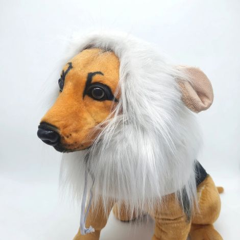 Disfraz de león para mascotas blanco M x 3 modelo 26
