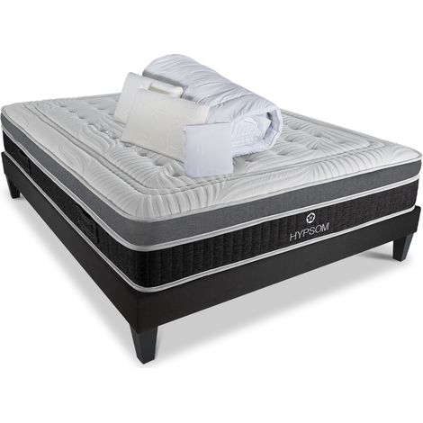 HYPSOM Pack Prêt à dormir ELEGANCE 180x200 cm Matelas Mémoire de forme + Sommier + Accessoires (1/5)
