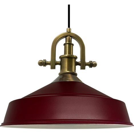 Handbemalte Industrielle Hängeleuchte aus Burgund Metall – Vintage-Kronleuchter E27 Ø41 cm für Wohnzimmer, Schlafzimmer Oder Esszimmer (1/5)