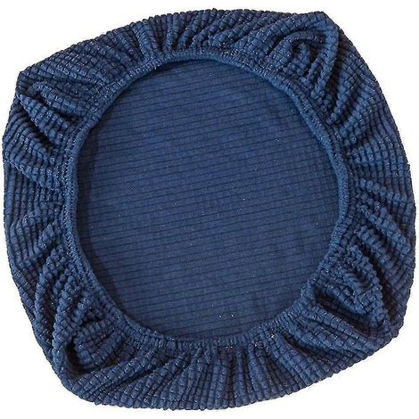 Housse extensible pour chaise de bureau pivotante, bleu foncé (1/3)