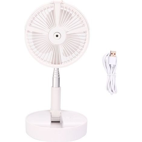 Ventilateur de bureau portable télescopique pliable avec brumisation hydratante LED, rechargeable par USB (1/5)