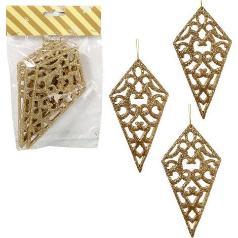 Set di 3 ciondoli con glitter dorati (1/4)