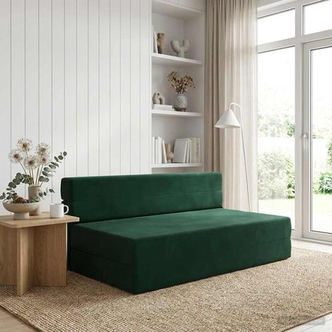 Sofá Cama Plegable Verde oscuro 152 x 86,5 x 60 cm Tela