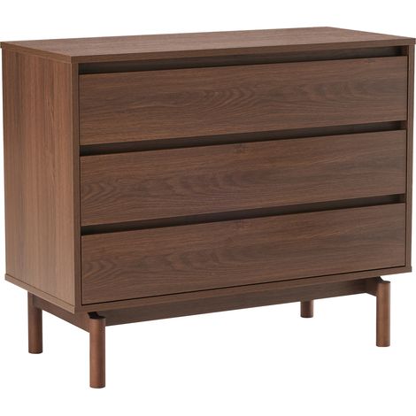 Cassettiera in legno scuro 3 cassetti SARAH