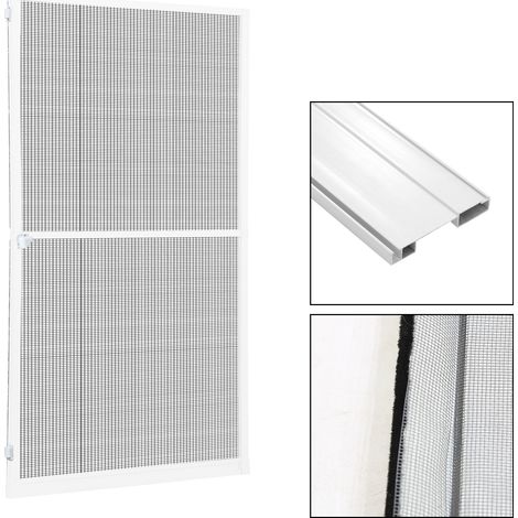 Wolketon 120 x 240 CM Fliegengitter Insektenschutz Tür Alurahmen Mückenschutz Insektenschutzgitter Gaze Balkontür Mückengitter