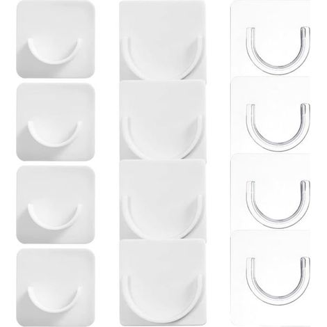 Supports adhésifs pour tringle de rideau-KAL-12 Supports Adhésifs Pour Tringle De Douche,Fixation Murale Sans Perçage Bain/Cuisine (1/5)