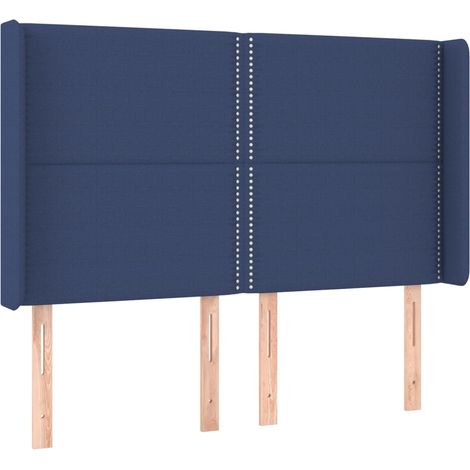 Maison Exclusive - Kopfteil mit Ohren Blau 147x16x118/128 cm Stof (1/5)