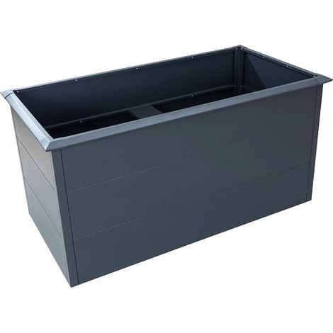 Bc-elec - SHWRB004 Hochbeet aus pulverbeschichtetem verzinktem Stahl, 150 x 75 x 77 cm � Anthrazit, mit Schneckenschutzrand