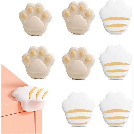 Lot de 8 protège-coins de table, protège-coins de table pour bébé (motif patte de chat) (1/5)