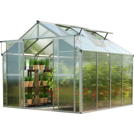 GFP Serra Topas 4 telaio in alluminio 225 x 259 cm, lastre a doppia parete di 6 mm