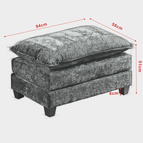 Repos-pouf Cloud Only canapé modulaire salon chambre,coussin double couche rembourré tissu chenille vert. (1/5)