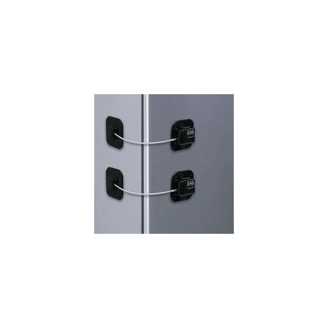 Lot de 2 cadenas frigo à combinaison 3 chiffres – Plastique ABS et acier inoxydable – Adhésif pour réfrigérateur et armoires (1/5)