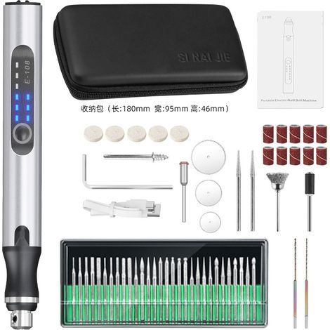 Stylo Graveur Électrique San Fil, USB Rechargeable Trousse à Outils De Gravure, Mini Outil Graver, Graveur Rotatif de Bricolage Portable Pour Bijoux (1/5)