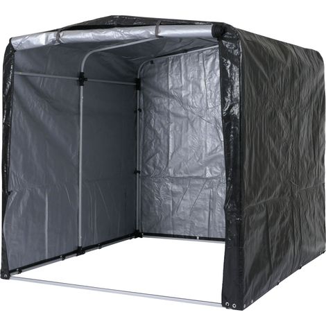 [NON UTILIZZATO] Casetta da giardino HHG-450, da esterno per attrezzi, alluminio protezione UV impermeabile, 201x201x201cm, antracite (1/5)
