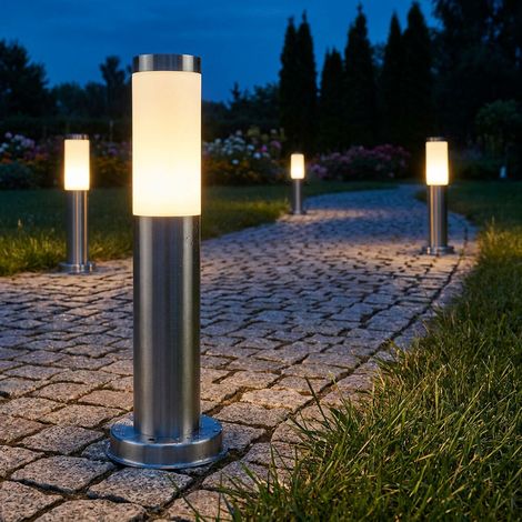 4x LED lampada da terra per esterni lampada da terra luce di percorso in acciaio inox IP44 adatta per giardino, cortile, vialetto, ingresso, veranda, terrazza